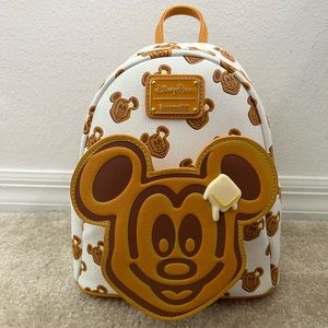 Disney Parks Mickey Waffle Loungefly Mini Backpack